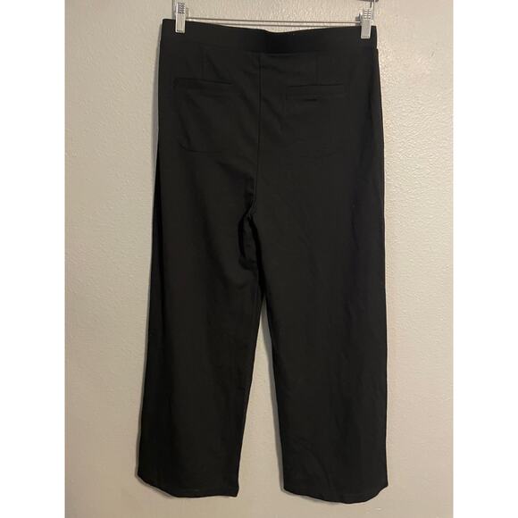 Betabrand Pants Womens Large Petite Black Dress Pant Yoga Pull On Wide Leg - Picture 2 of 8